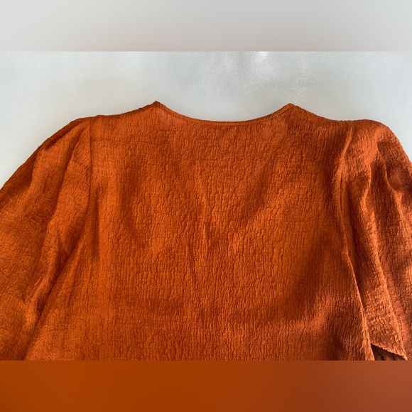 NEW Plus Calvin Klein V-Neck Pull on ¾ Sleeve Blouse Top Terra $109 - Picture 8 of 8